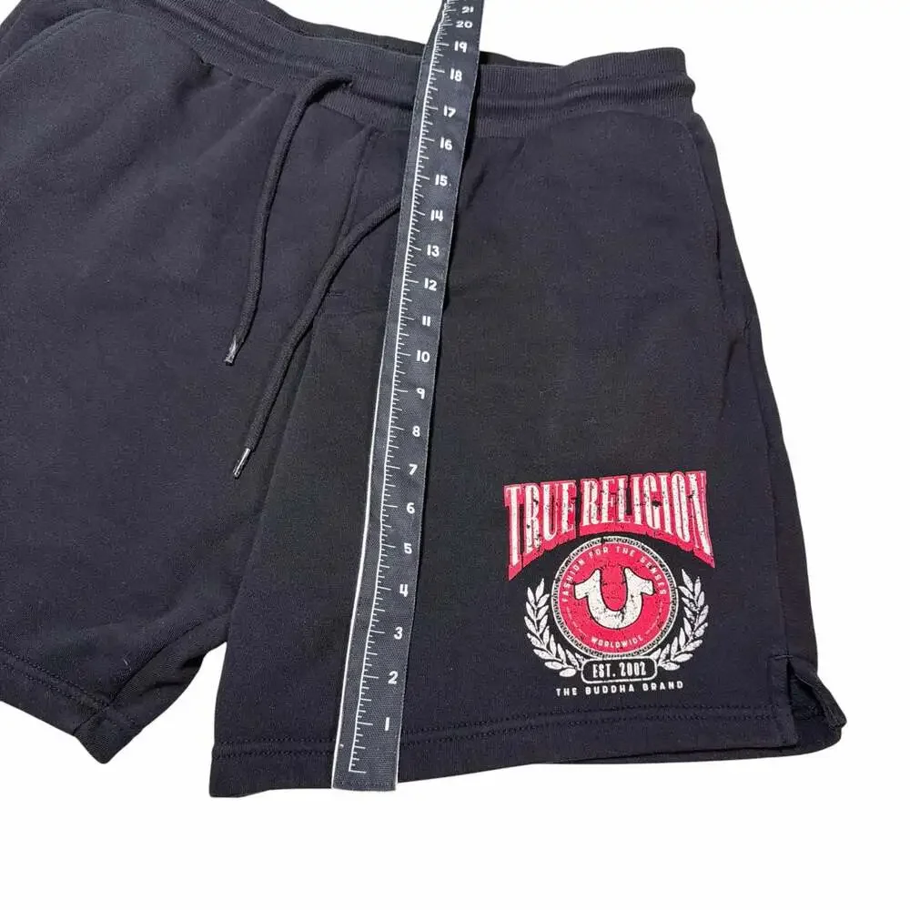 True Religion College Horseshoe Sweat Shorts Black 2XL
